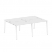 Metal System Рабочая станция на 4 места на А-образном м/к БА.СМ-4.1 Белый/Металл Белый 2000*1475*750