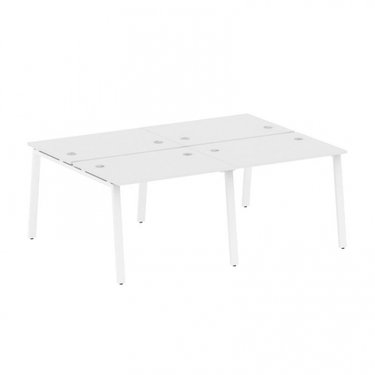 Metal System Рабочая станция на 4 места на А-образном м/к БА.СМ-4.1 Белый/Металл Белый 2000*1475*750