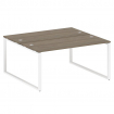 Metal System Рабочая станция на О-образном м/к БО.РАС-СП-2.4 Вяз Благородный/Металл Белый 1600*1475*
