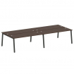 Metal System Рабочая станция на 4 места на А-образном м/к БА.СМ-4.5 Венге Цаво/Металл Антрацит 3600*