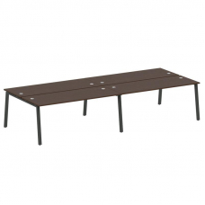 Metal System Рабочая станция на 4 места на А-образном м/к БА.СМ-4.5 Венге Цаво/Металл Антрацит 3600*