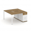 Concept Рабочая станция с 1 опорной тумбой CN.DRS-405 W Сандал Янтарный/Белый Бриллиант/Металл Белый