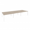 Onix Рабочая станция на П-образном м/к O.MP-D.RS-6.3.7 Дуб Аттик/Металл Белый 4140*1475*750