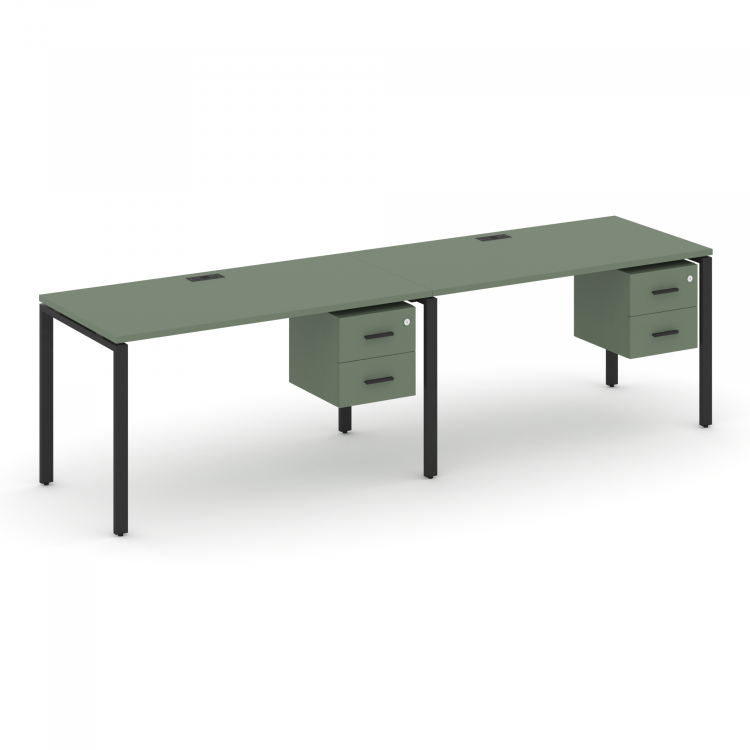 Concept Рабочая станция односторонняя с подвес. тумбами 2 места CN.ORS-116 B Кобо/Металл Черный 3160