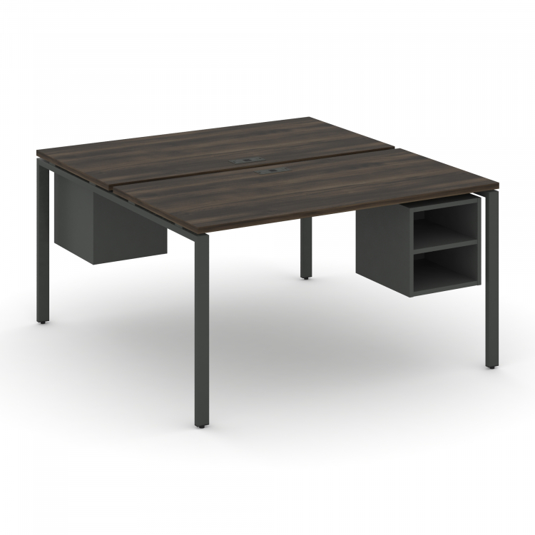 Concept Рабочая станция 2 сторонняя с подвесными тумбами на 2 места CN.DRS-108 Дуб Мали/Антрацит/Мет