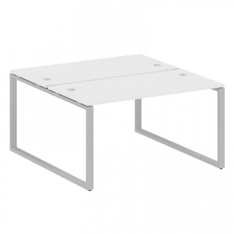Metal System Рабочая станция на О-образном м/к БО.РАС-СП-2.3 Белый/Металл Серый 1400*1475*750