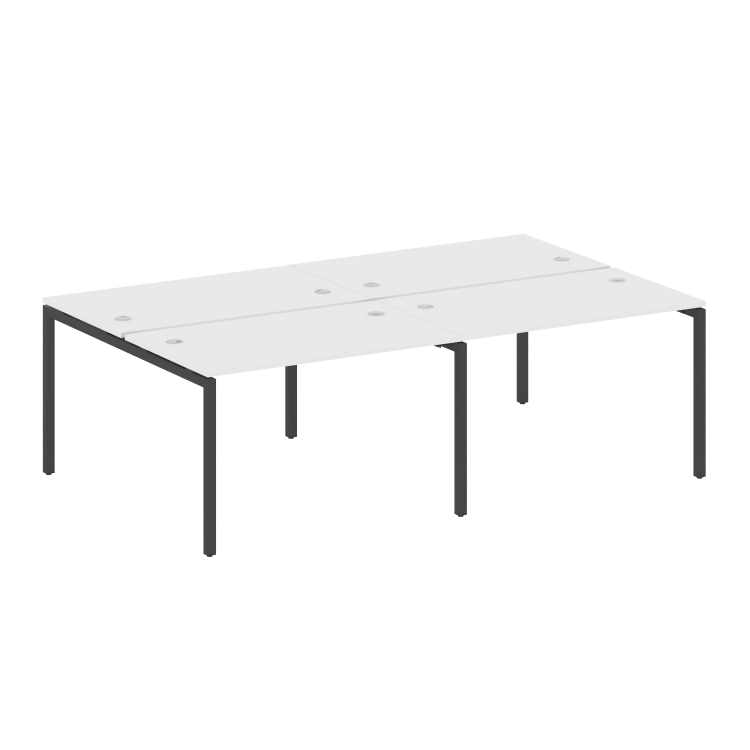Metal System Quattro Рабочая станция на 4 места на П-образном м/к 40БП.СМ-4.2 Белый/Металл Антрацит