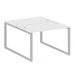 Metal System Рабочая станция на О-образном м/к БО.РАС-СП-2.2 Белый/Металл Серый 1200*1475*750