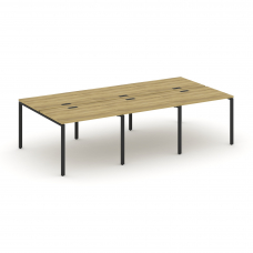 Concept Рабочая станция на 6 мест CN.DRS-009 Дуб Винченцо/Металл Черный 2940*1480*750