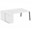 Metal System Рабочая станция с шкафом-купе на А-образном м/к БА.РС-СШК-1.4 Т Белый/Металл Антрацит 2