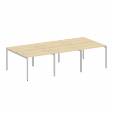 Metal System Quattro Рабочая станция на 6 раб. мест на П-образном м/к 40БП.СМ-6.1 Акация Лорка/Метал