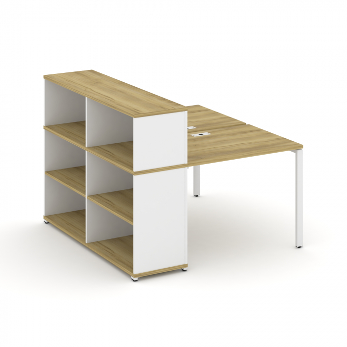 Concept Рабочая станция с опорным стеллажом с надставкой низ. CN.DRS-209 Дуб Винченцо/Белый Бриллиан