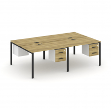 Concept Рабочая станция двухсторонняя с подвесными тумбами на 4 места CN.DRS-134 B Дуб Винченцо/Белы