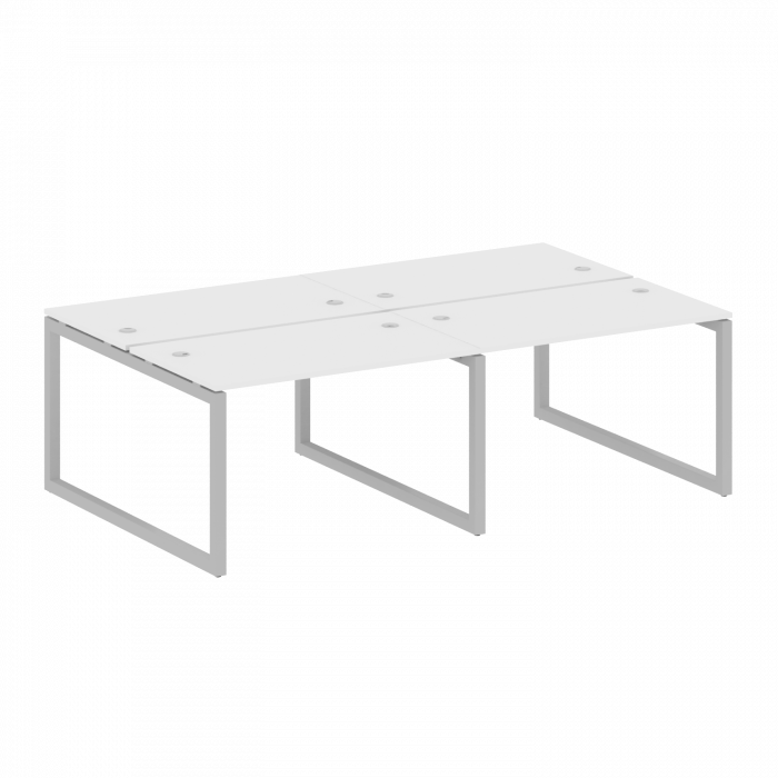 Metal System Quattro Рабочая станция на 4 места на О-образном м/к 50БО.СМ-4.2 Белый/Металл Серый 240