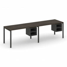 Concept Рабочая станция односторонняя с подвес. тумбами 2 места CN.ORS-105 Дуб Мали/Антрацит/Металл