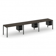 Concept Рабочая станция односторонняя с подвес. тумбами 3 места CN.ORS-127 Дуб Мали/Антрацит/Металл