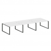 Metal System Рабочая станция на 6 мест на О-образном м/к БО.СМ-6.3 Белый/Металл Антрацит 4200*1475*7