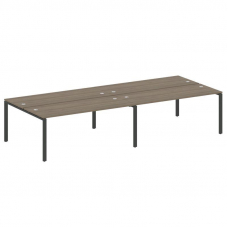 Metal System Рабочая станция на 4 места на П-образном м/к БП.СМ-4.5 Вяз Благородный/Металл Антрацит