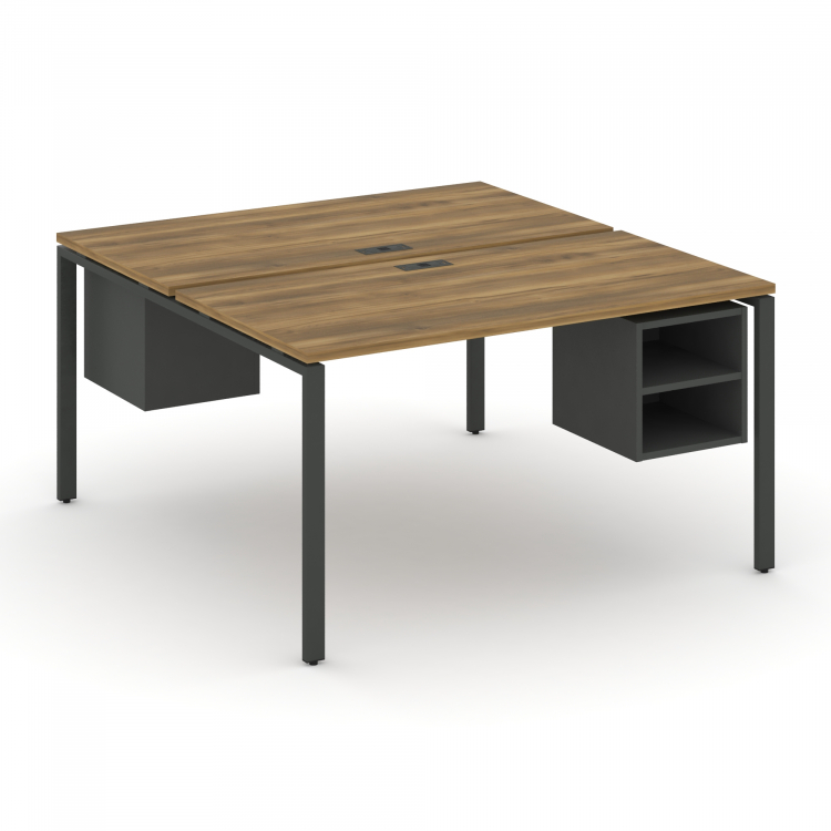 Concept Рабочая станция 2 сторонняя с подвесными тумбами на 2 места CN.DRS-108 Сандал Янтарный/Антра