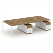 Concept Рабочая станция 4 места с 2 двухсторонними опорными тумбами CN.DRS-320 W Сандал Янтарный/Бел