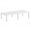 Metal System Рабочая станция на 4 места на П-образном м/к БП.СМ-4.4 Белый/Металл Серый 3200*1475*750