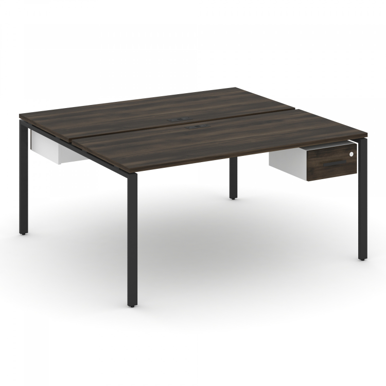 Concept Рабочая станция 2 сторонняя с подвесными тумбами на 2 места CN.DRS-112 B Дуб Мали/Белый Брил