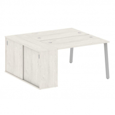 Metal System Рабочая станция с шкафом-купе на А-образном м/к БА.РС-СШК-1.2 Т Дуб Наварра/Металл Серы