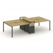 Concept Рабочая станция 4 места с 1 опорной тумбой CN.DRS-436 A Дуб Винченцо/Антрацит/Металл Антраци