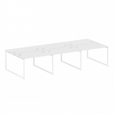 Metal System Quattro Рабочая станция на 6 раб. мест на О-образном м/к 40БО.СМ-6.2 Белый/Металл Белый