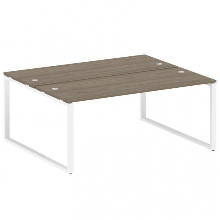 Metal System Рабочая станция на О-образном м/к БО.РАС-СП-2.5 Вяз Благородный/Металл Белый 1800*1475*