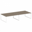 Metal System Quattro Рабочая станция на 4 места на О-образном м/к 50БО.СМ-4.5 Вяз Благородный/Металл