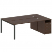 Metal System Рабочая станция с тумбой на П-образном м/к БП.РС-СТП-2.5 Венге Цаво/Металл Антрацит 221