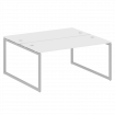 Metal System Quattro Рабочая станция на О-образном м/к 40БО.РАС-СП-2.4 Белый/Металл Серый 1600*1475*