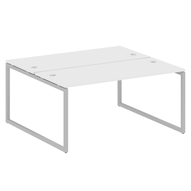 Metal System Quattro Рабочая станция на О-образном м/к 40БО.РАС-СП-2.4 Белый/Металл Серый 1600*1475*