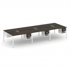 Concept Рабочая станция двухсторонняя с подвес. тумбами на 6 мест CN.DRS-159 W Дуб Мали/Белый Брилли