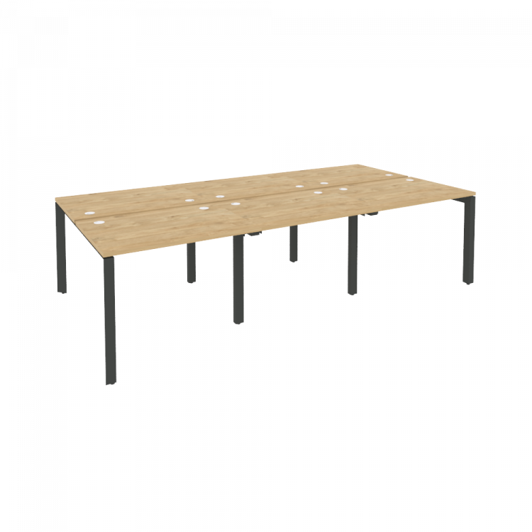 Onix Рабочая станция на П-образном м/к O.MP-D.RS-6.1.7 Тиквуд Светлый/Металл Антрацит 2940*1475*750