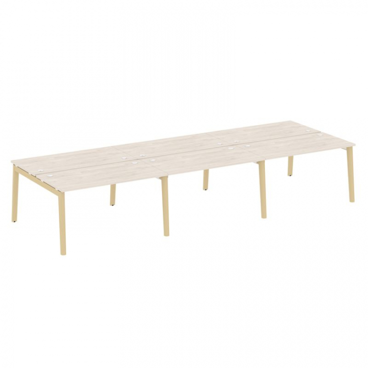 Onix Wood Рабочая станция OW.D.RS-6.3.7 Денвер Светлый/Дуб Светлый/Металл Белый 4140*1475*750