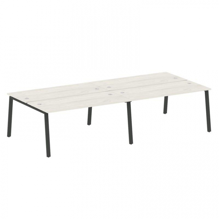 Metal System Рабочая станция на 4 места на А-образном м/к БА.СМ-4.4 Дуб Наварра/Металл Антрацит 3200