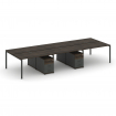 Concept Рабочая станция 6 мест с 2 двухсторонними опорными тумбами CN.DRS-342 A Дуб Мали/Антрацит/Ме