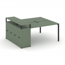 Concept Рабочая станция с опорным распаш. шкафом с верх. горизонтом CN.DRS-222 B Кобо/Металл Черный