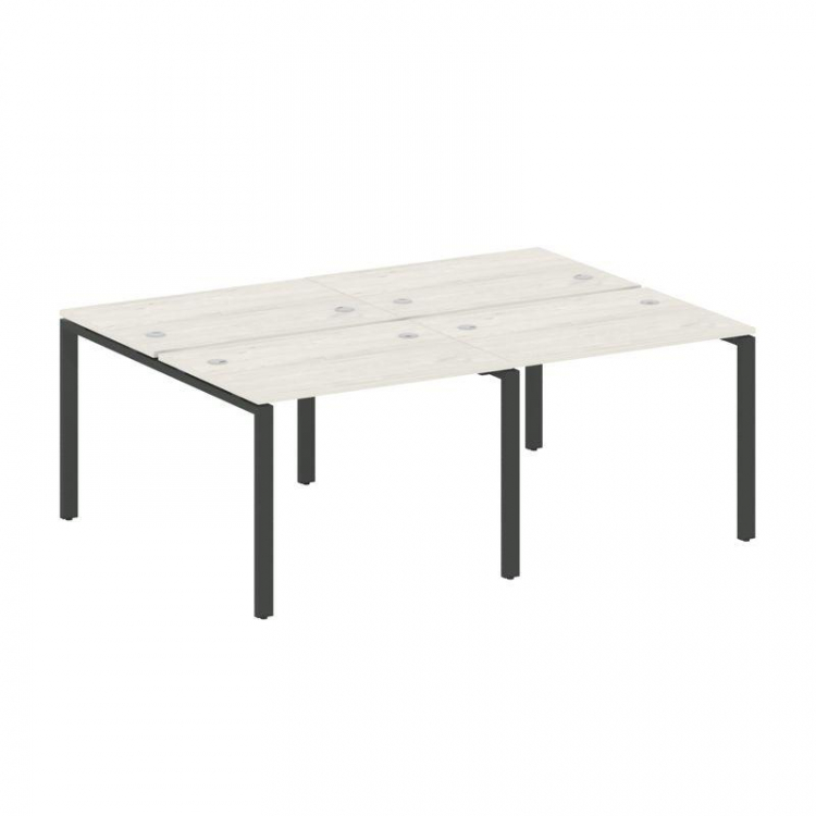 Metal System Рабочая станция на 4 места на П-образном м/к БП.СМ-4.1 Дуб Наварра/Металл Антрацит 2000