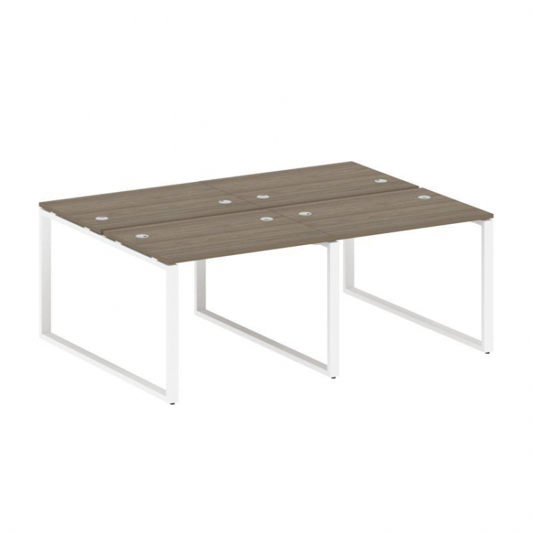 Metal System Рабочая станция на 4 места на О-образном м/к БО.СМ-4.1 Вяз Благородный/Металл Белый 200