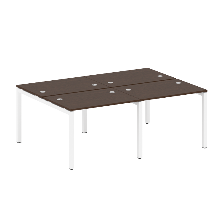 Metal System Quattro Рабочая станция на 4 места на П-образном м/к 50БП.СМ-4.1 Венге Цаво/Металл Белы