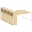 Metal System Рабочая станция с шкафом-купе на О-образном м/к БО.РС-СШК-4.5 Т Акация Лорка/Металл Бел