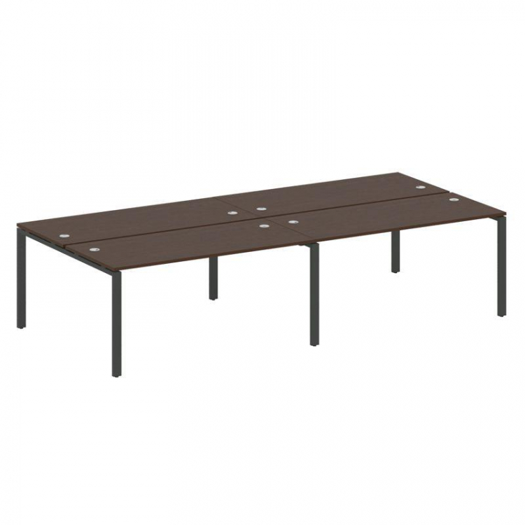 Metal System Рабочая станция на 4 места на П-образном м/к БП.СМ-4.4 Венге Цаво/Металл Антрацит 3200*