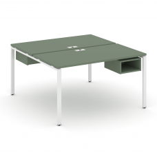 Concept Рабочая станция 2 сторонняя с подвесными тумбами на 2 места CN.DRS-104 Кобо/Металл Белый 158