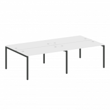Metal System Quattro Рабочая станция на 4 места на П-образном м/к 40БП.СМ-4.3 Белый/Металл Антрацит