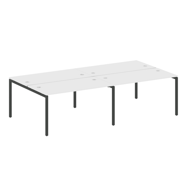 Metal System Quattro Рабочая станция на 4 места на П-образном м/к 40БП.СМ-4.3 Белый/Металл Антрацит