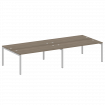 Metal System Quattro Рабочая станция на 4 места на П-образном м/к 50БП.СМ-4.5 Вяз Благородный/Металл