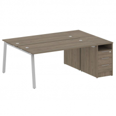 Metal System Рабочая станция с тумбой на А-образном м/к БА.РС-СТП-2.4 Вяз Благородный/Металл Серый 2